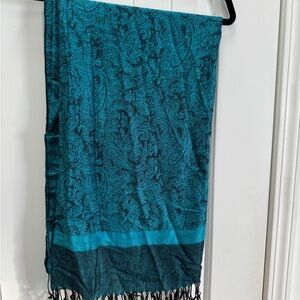 Pashmina Turquoise Paisley Wrap